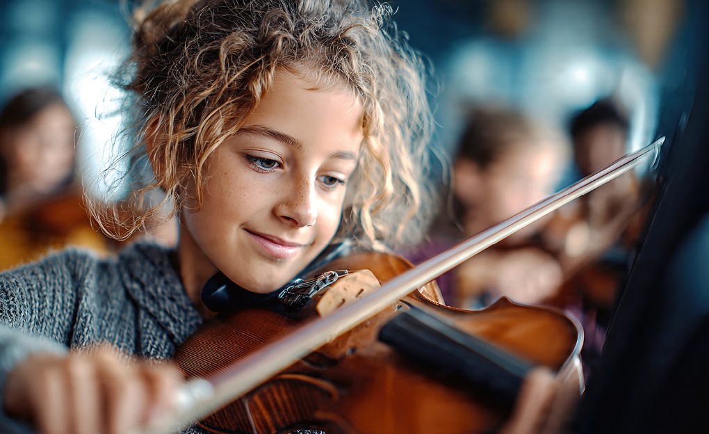 Junge Violinistin beim Musizieren – Lions Musikpreis 2027 für Violine in Viernheim